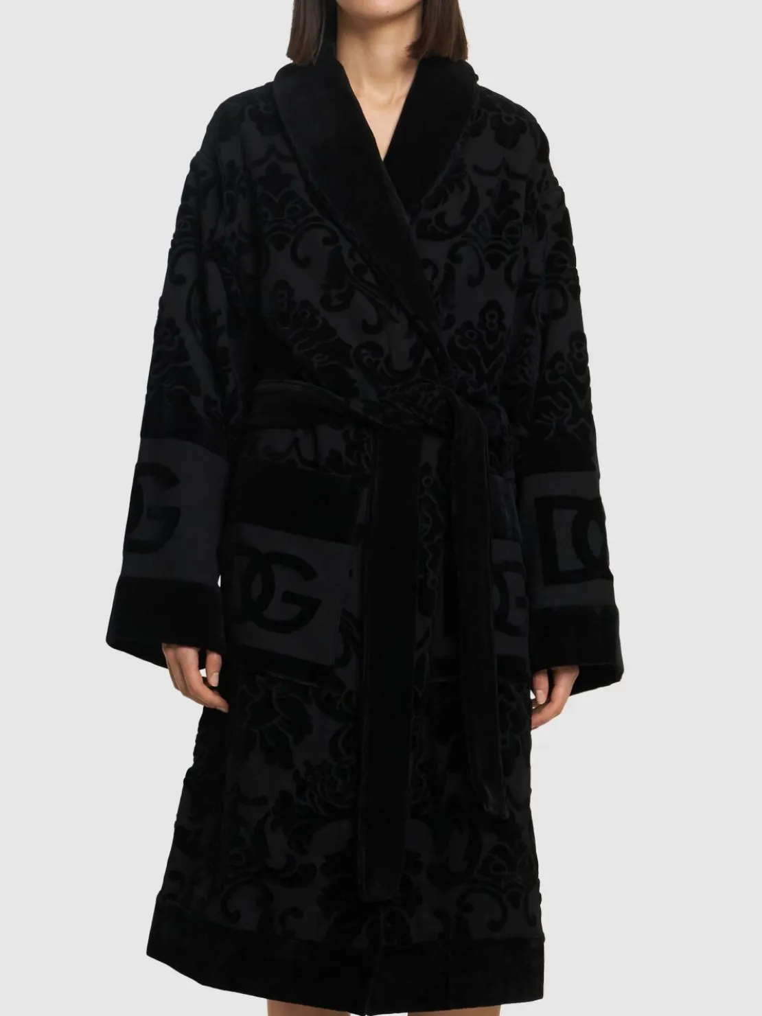 Accappatoio in cotone jacquard