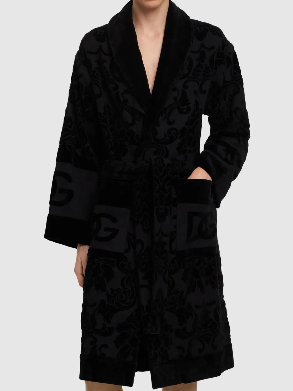 Accappatoio in cotone jacquard