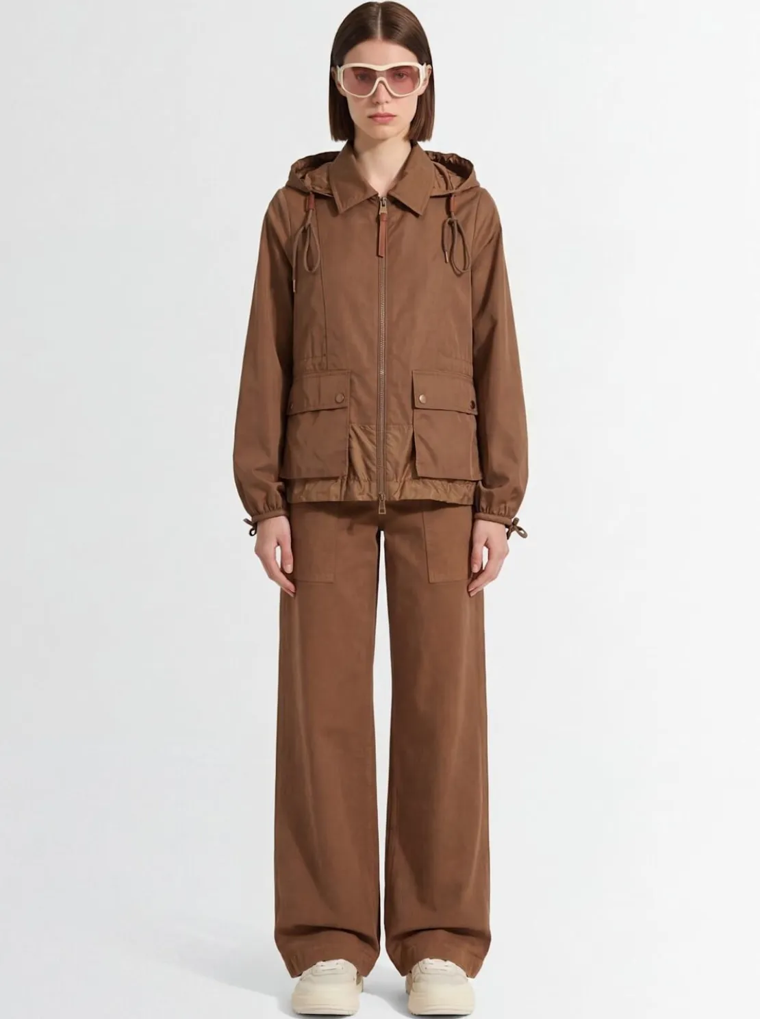 Adenium hooded tech & cotton jacket