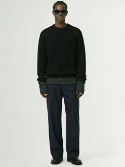 Alpaca blend knit crewneck sweater