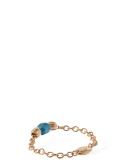 Anello Granelli in oro 9kt in ceramica turchese