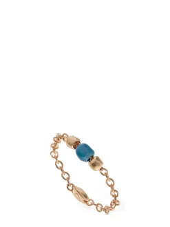 Anello Granelli in oro 9kt in ceramica turchese