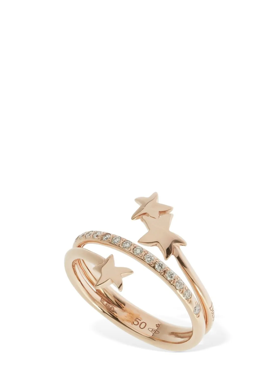 Anello Stellina in oro 9kt con diamanti