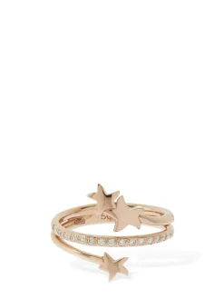 Anello Stellina in oro 9kt con diamanti