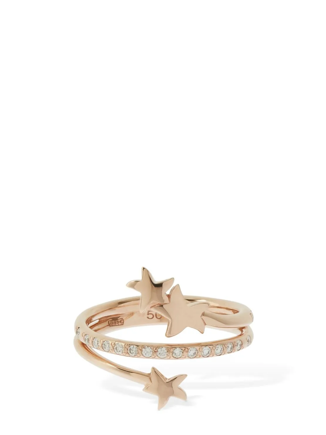 Anello Stellina in oro 9kt con diamanti