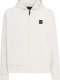 Aura cotton blend zip-up sweatshirt