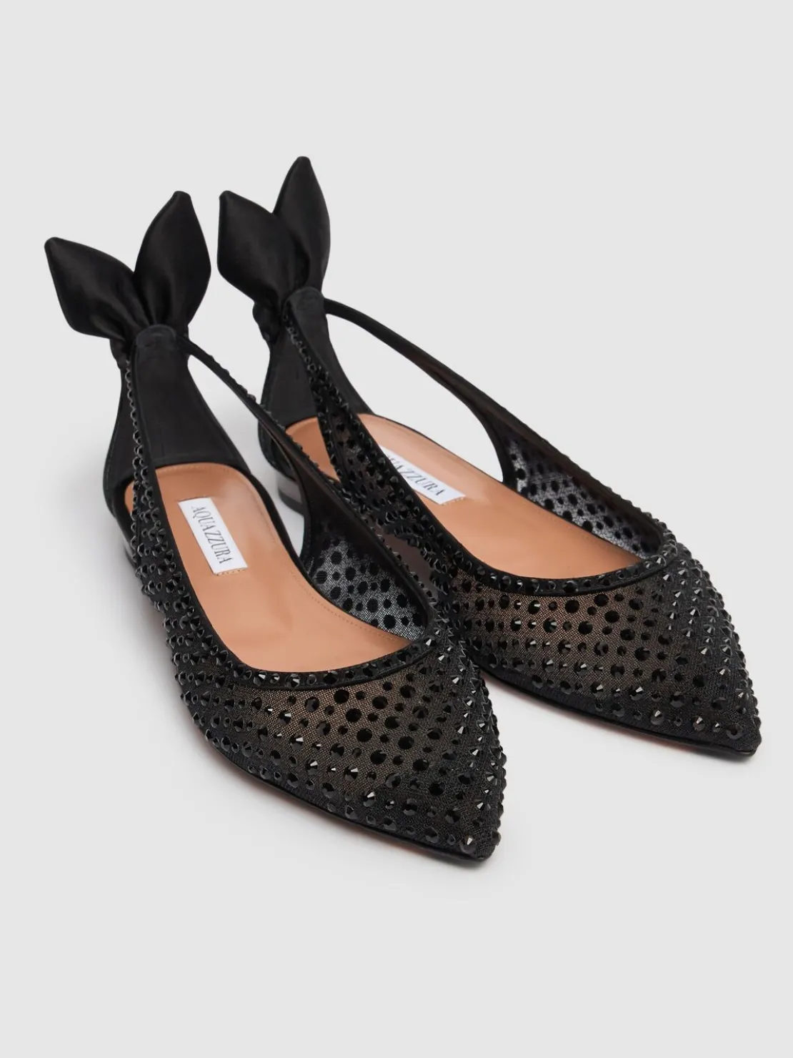 Ballerine Bow Tie in tulle con cristalli 10mm
