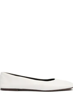 Ballerine quadrate in pelle