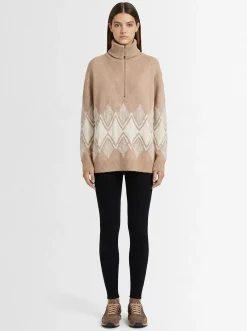 Betty jacquard half-zip sweater