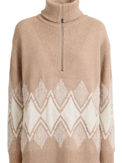 Betty jacquard half-zip sweater