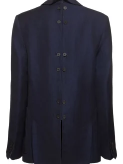 Blazer doppio petto Dina in lana e lino