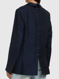 Blazer doppio petto Dina in lana e lino