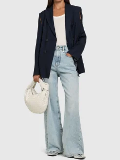 Blazer doppio petto Dina in lana e lino