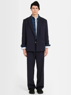 Blazer doppiopetto in twill di lana