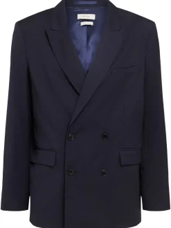 Blazer doppiopetto in twill di lana