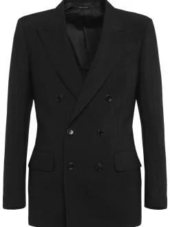 Blazer Dyllan gessato in lana e mohair