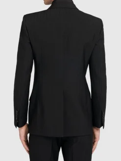 Blazer Dyllan gessato in lana e mohair