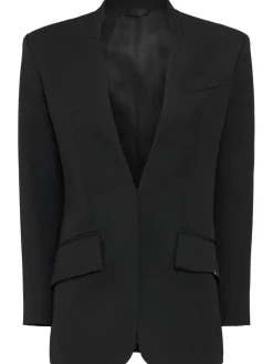 Blazer in gabardina di lana vergine