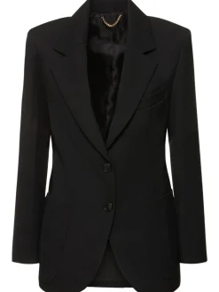 Blazer in misto lana / tasca applicata