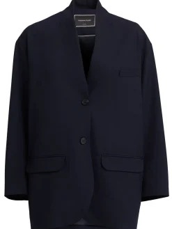 Blazer in misto poly senza colletto