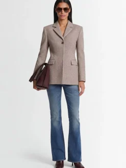 Blazer monopetto in misto lana