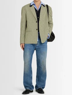 Blazer monopetto in misto lana