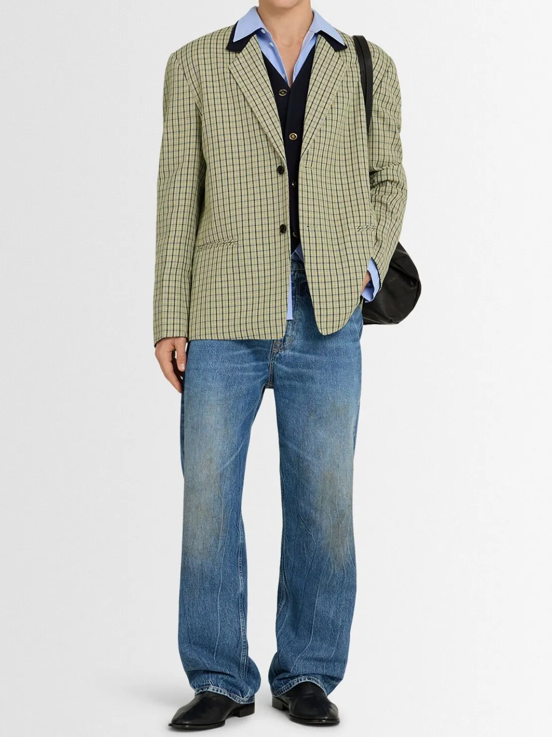 Blazer monopetto in misto lana