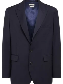Blazer monopetto in twill di lana