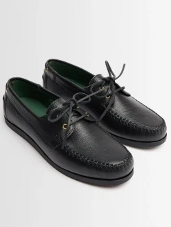 Boatman grained leather shoes