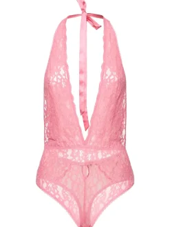 Body Charlotte in pizzo con chiusura al collo