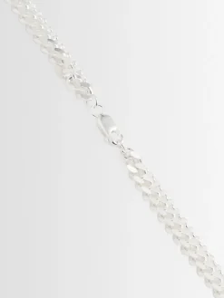 Boot double chain silver necklace