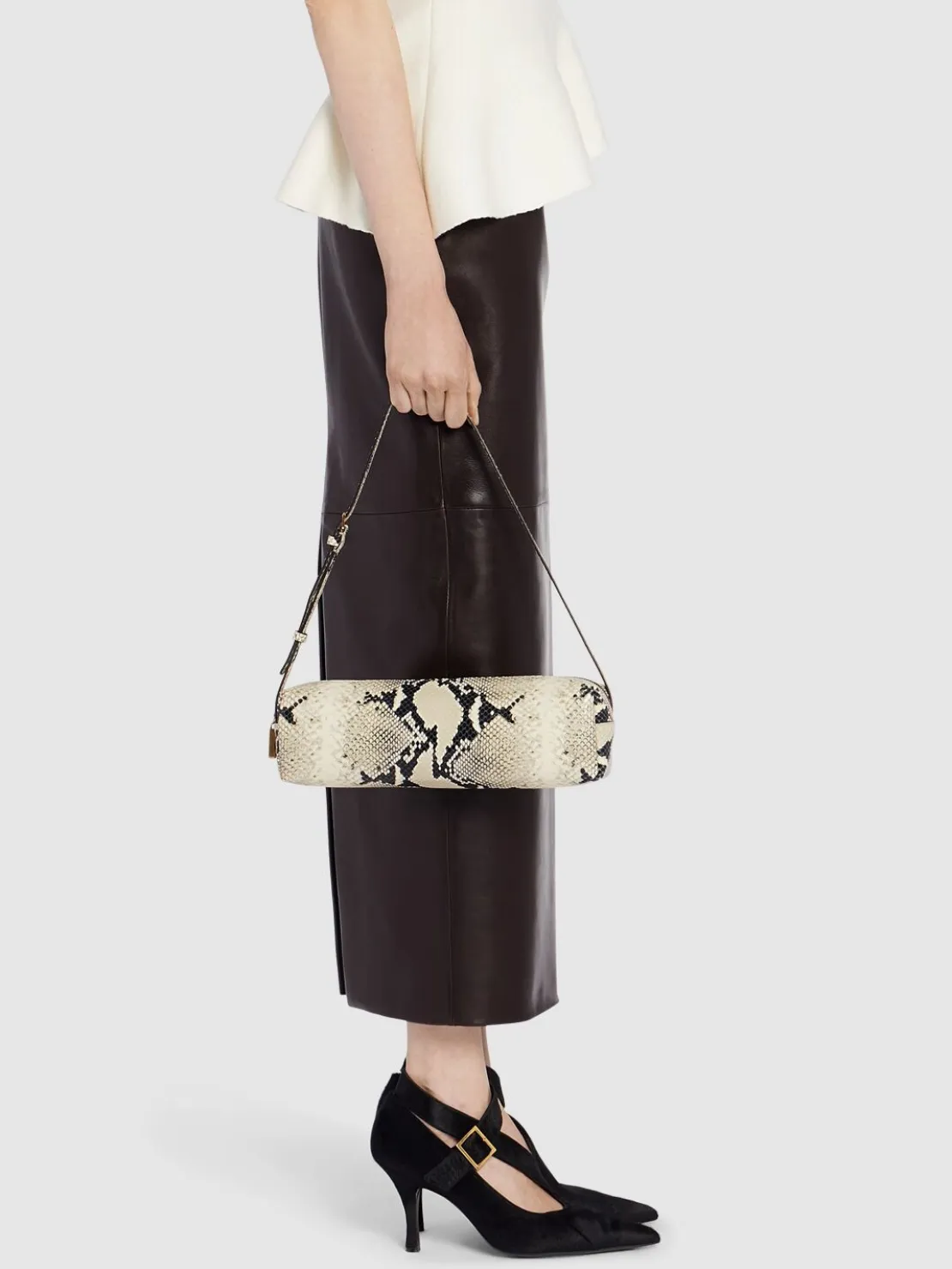 Borsa a spalla Kye in pelle effetto pitone
