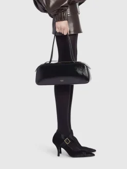 Borsa a spalla Simona in vernice craclé
