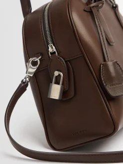 Borsa India 10 in pelle con manico