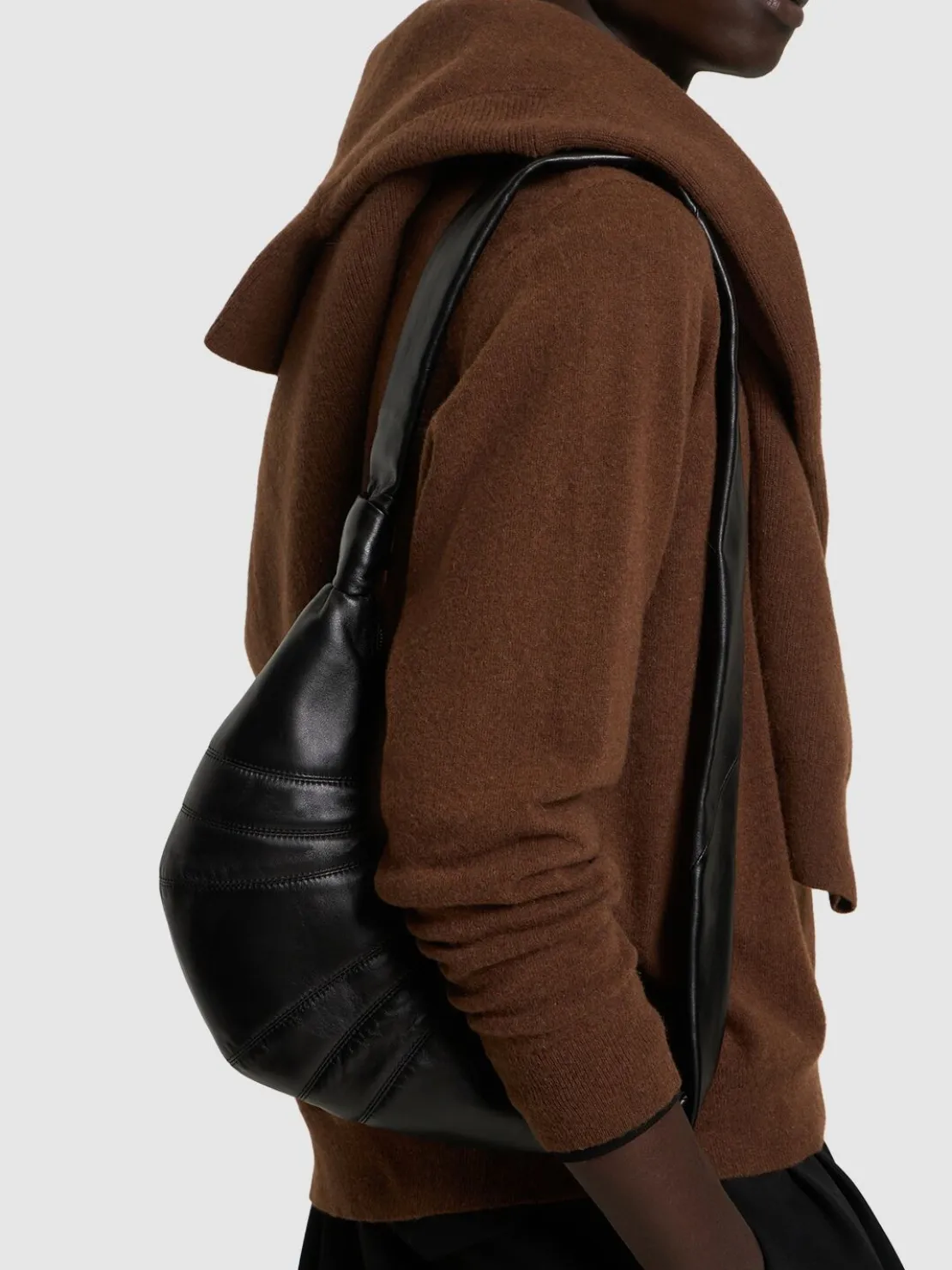 Borsa media Croissant in nappa
