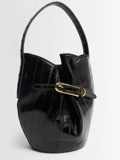 Borsa mini Belted Bucket in pelle di anguilla