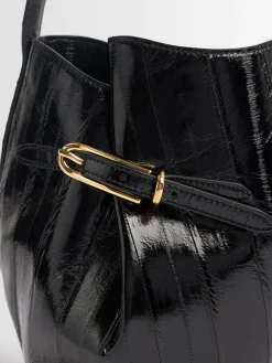 Borsa mini Belted Bucket in pelle di anguilla