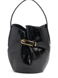 Borsa mini Belted Bucket in pelle di anguilla