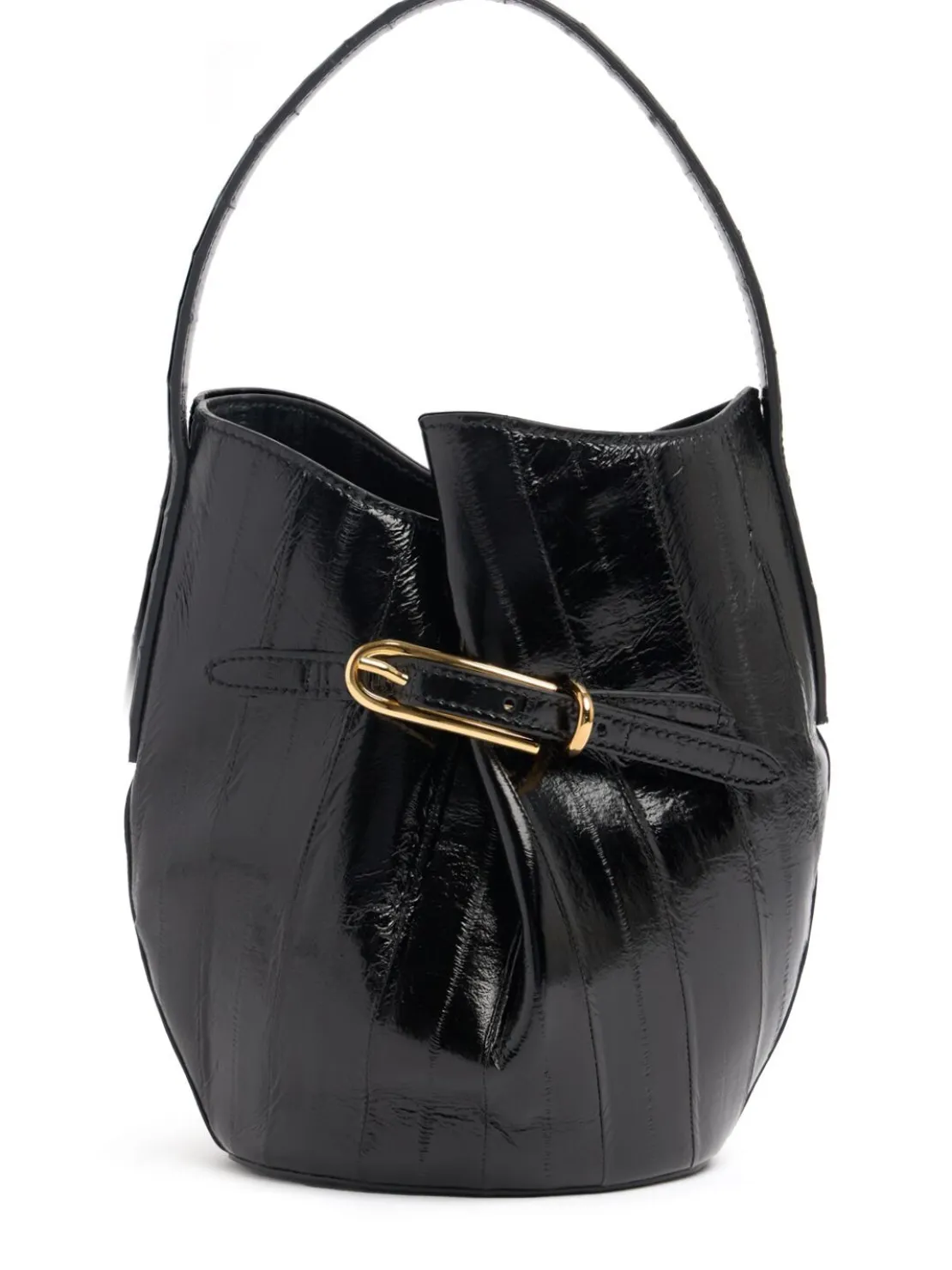 Borsa mini Belted Bucket in pelle di anguilla