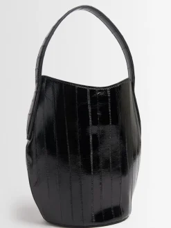 Borsa mini Belted Bucket in pelle di anguilla