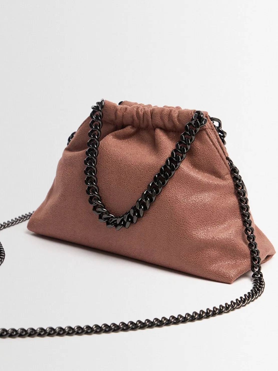Borsa Mini Falabella in Eco Shaggy con coulisse