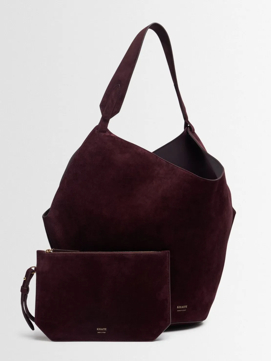 Borsa shopping media Lotus in camoscio