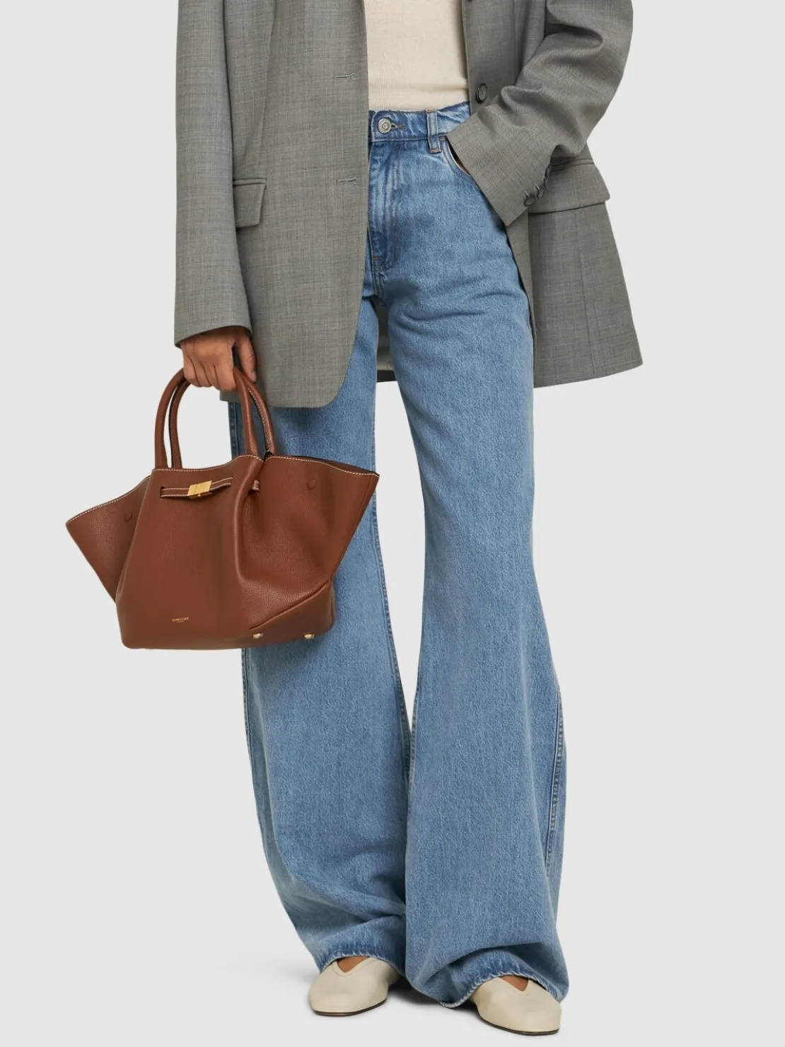 Borsa shopping midi New York in pelle martellata
