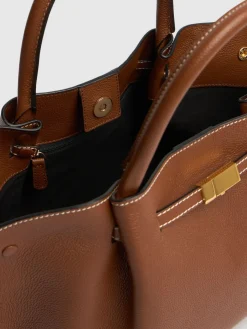 Borsa shopping midi New York in pelle martellata