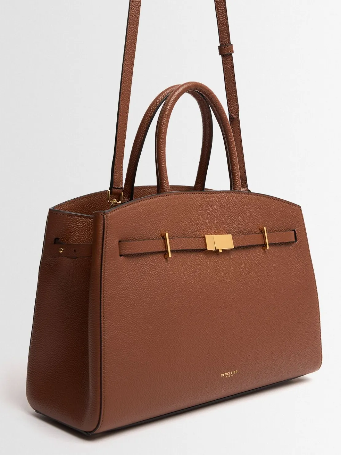 Borsa The Midi Hudson in pelle martellata