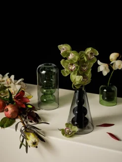 Bump tall green vase