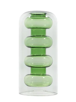 Bump tall green vase