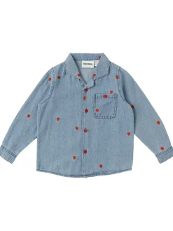 Camicia in denim di cotone / ricami