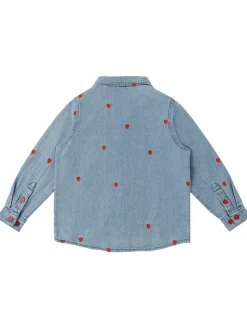 Camicia in denim di cotone / ricami