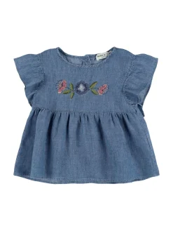 Camicia in denim di lyocell e lino